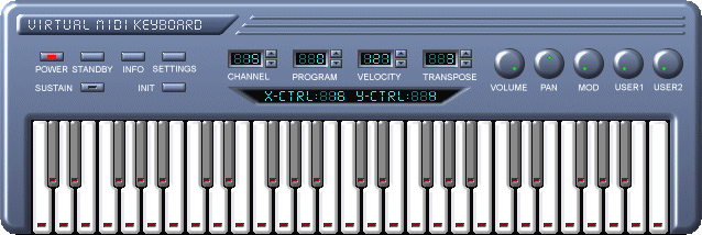 virtual midi piano keyboard midi output